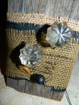Antique Drawer Pulls & Burlap